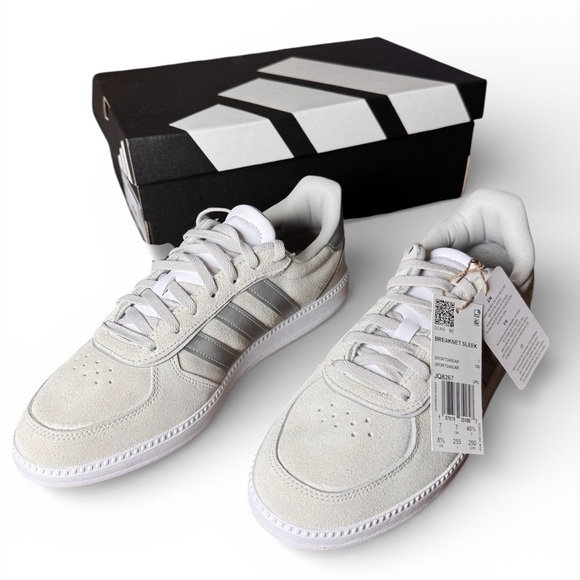 Adidas Breaknet Sleek Cream Suede Sneakers Women 8.5 NWT Box - Picture 2 of 14